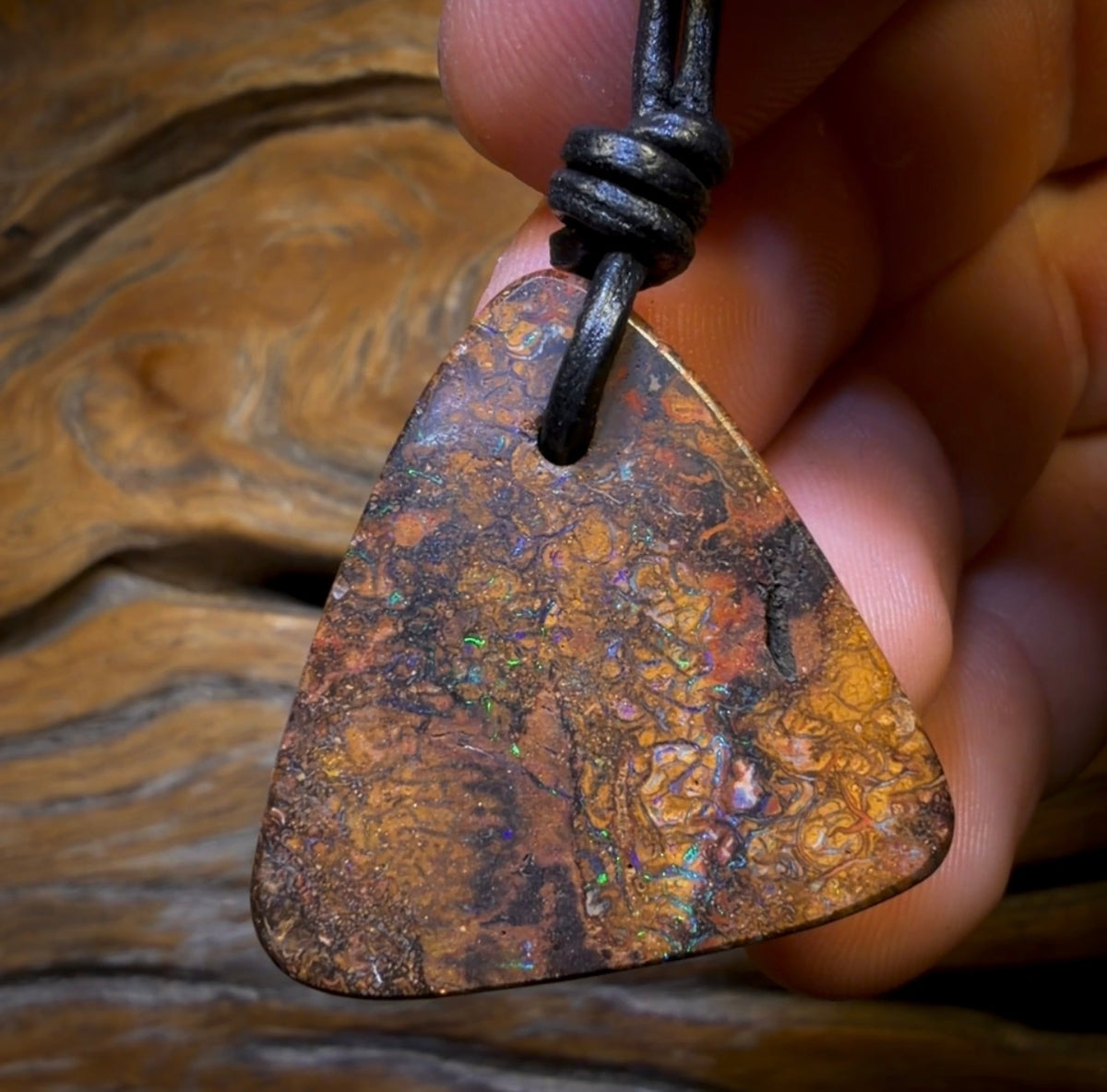Auction Fall-Through = Your Gain! 🔥 Now More Than 50% Off RRP 🚨 30 x 30mm - Drilled Tribal Queensland Boulder Opal Necklace