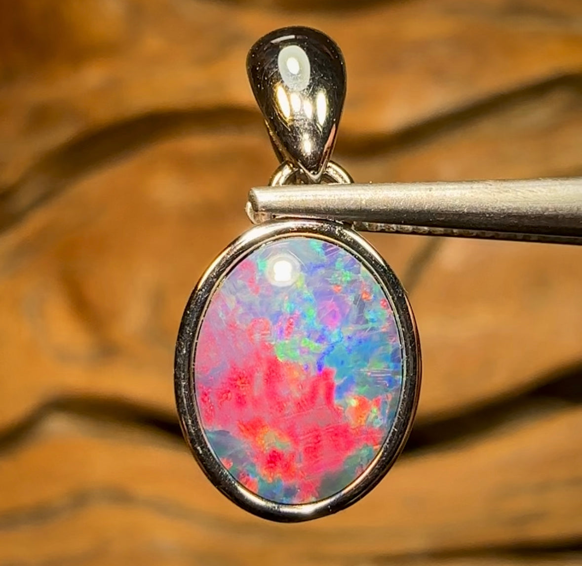 St. Silver - Queensland Boulder Opal Doublet Pendant🔥 - Opal Whisperers