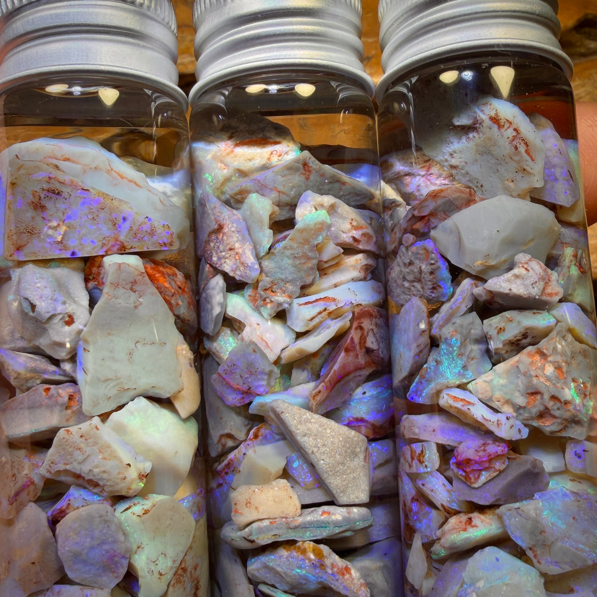 110cts Lightning Ridge Opal Rough Chip Vials. BULK LISTING