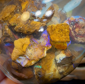 55.5g - Jar of Yowah Nut Opal Rough including Crystal Centre’s. 20c per Ct - Opal Whisperers