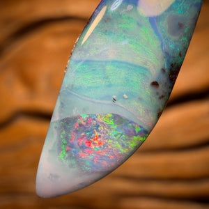 Parrot Fish Solid Queensland Boulder Seam Opal Pendant