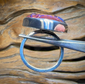 Sterling Silver - Large Solid Australian Tribal Boulder Opal Ring - Opal Whisperers