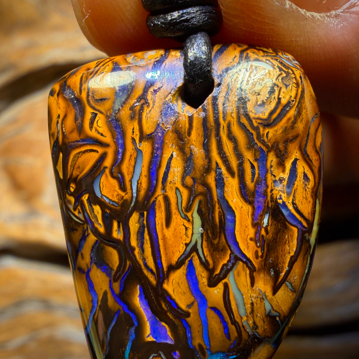 30 x 21mm - Wow Best Drilled Tribal Queensland Boulder Opal Necklace