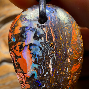 33 x 21mm - Drilled Tribal Queensland Boulder Opal Necklace