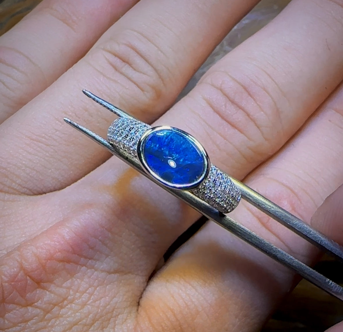 Sterling Silver - Queensland Boulder Opal Doublet Ring