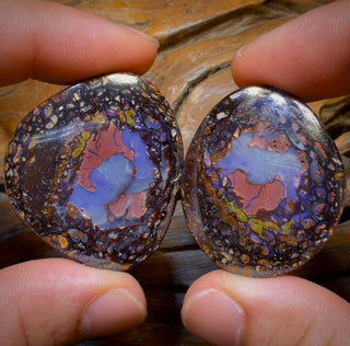 244.3cts - Yowah Nut Tribal Kernel Opal Pair