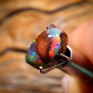 1.15cts - “Little Red Multi Rippa” Australian Crystal Center Boulder Opal from Yowah