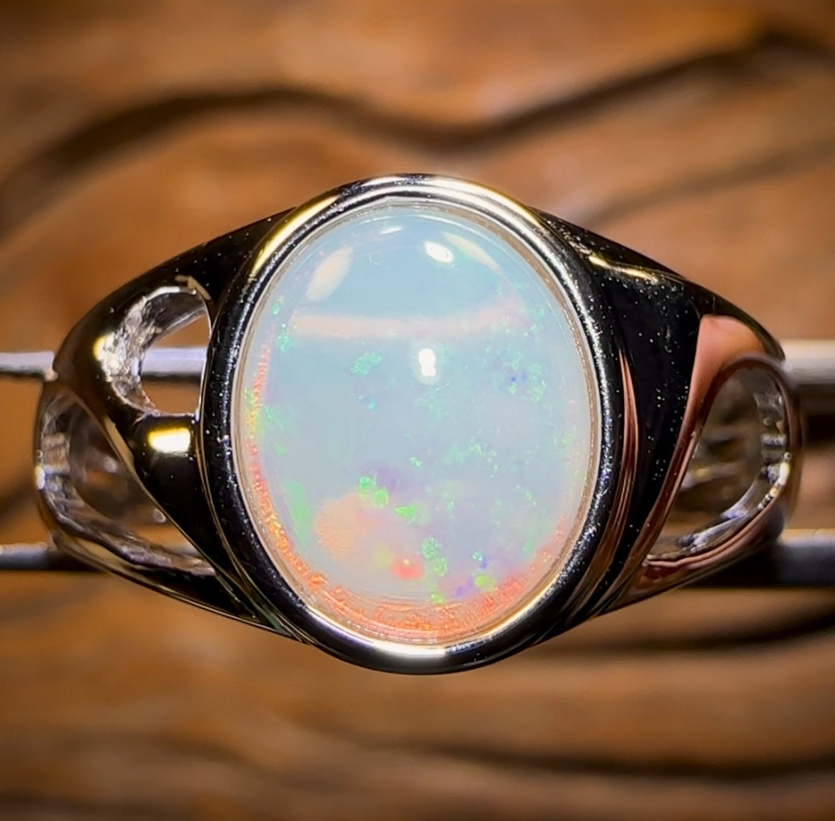 Sterling Silver  - Men’s /Unisex South Australian Crystal Opal Ring $200 Off