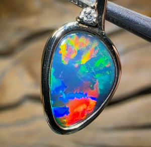 14k Gold - “Aurora” TOP Queensland Boulder Doublet Opal Pendant🔥 - Opal Whisperers