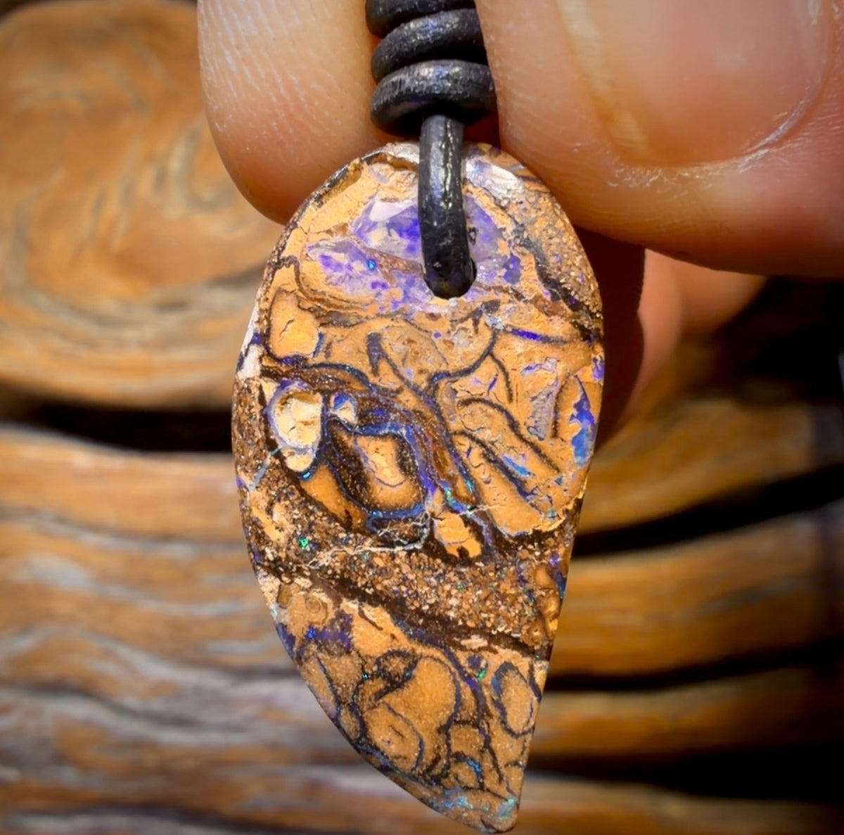 29 x 15mm - Drilled Tribal Queensland Boulder Opal Necklace