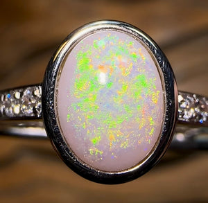 St. Silver - South Australian Crystal Opal Ring - Opal Whisperers