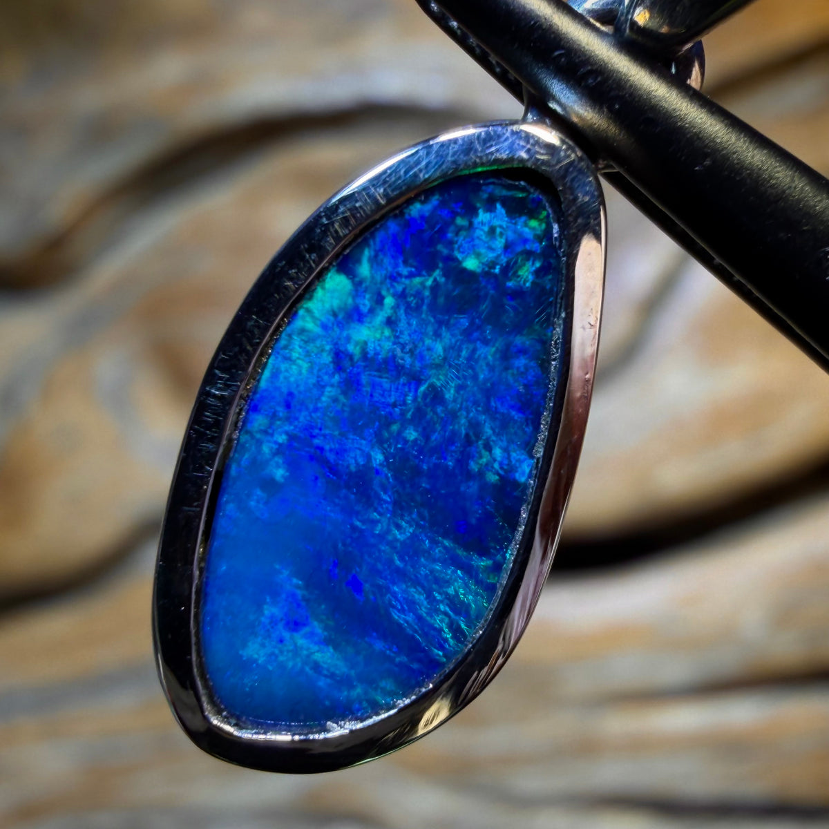 Sterling Silver - Lightning Ridge Opal Doublet Pendant
