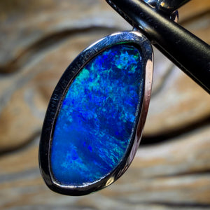 Sterling Silver - Lightning Ridge Opal Doublet Pendant