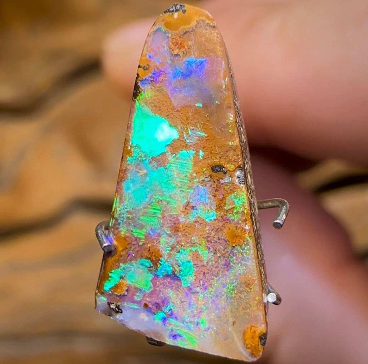 3.9cts - Queensland Boulder Seam Opal from Winton - Opal Whisperers