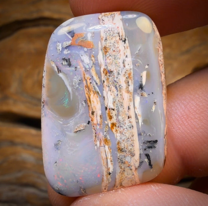 29,2 ct - Opale boulder australienne massive, pierre à tableau.