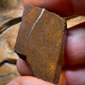 Dad Card! 66.3cts - Queensland Boulder Seam Opal Rough Piece. Natural Split