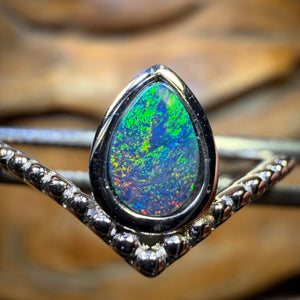 🔨 AUCTION 🔨 Sterling Silver - Queensland Boulder Opal Doublet Ring
