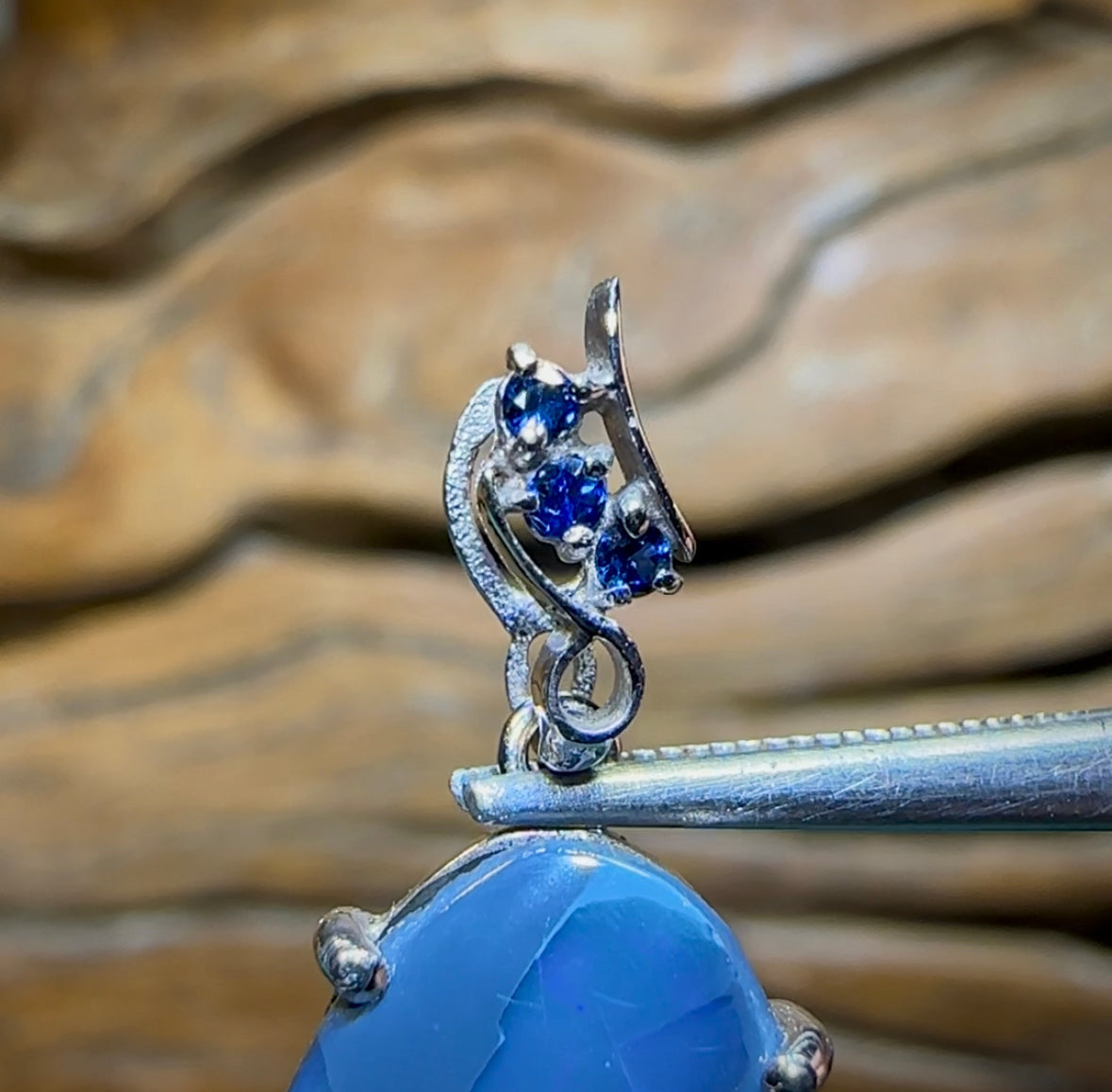 9k white Gold - Solid Lightning Ridge Black Opal Pendant - Opal Whisperers