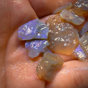 61.5cts - 15x Lightning Ridge Opal Rough Parcel. Inlay and Doublet Material