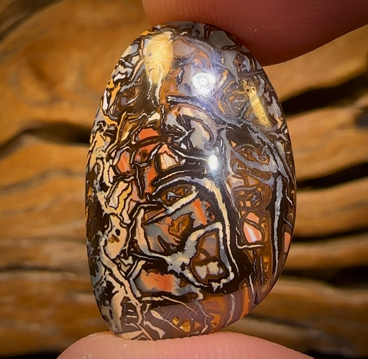 22.7cts - Cool Broad Tribal Australian Boulder Opal from Koroit