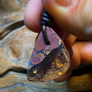 26 x 18mm - Drilled Tribal Queensland Boulder Opal Necklace