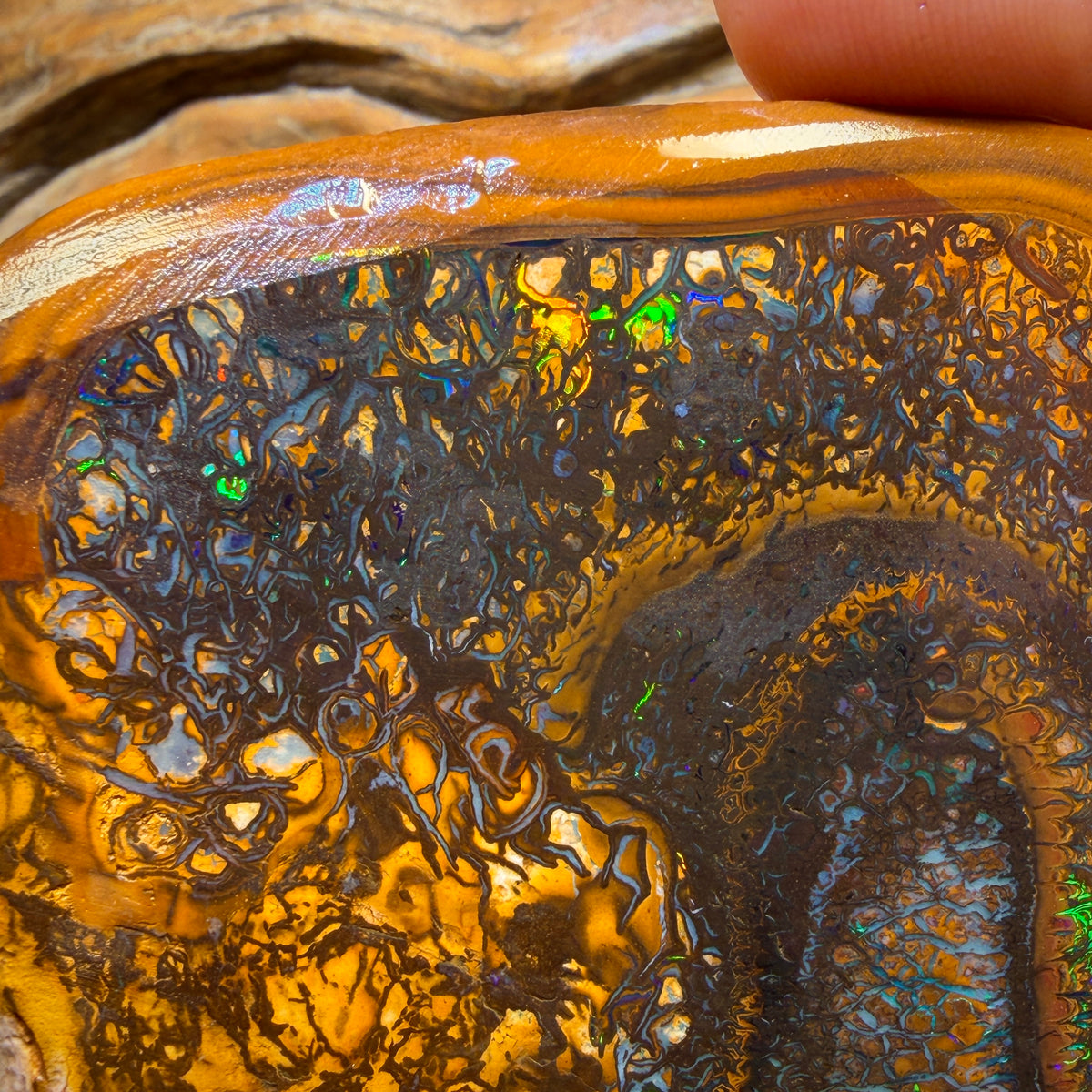 464.8cts - Wow! Large Tribal Yowah Nut Opal Rub. Metallic Colour