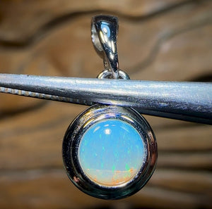 Sterling Silver - Solid South Australian Crystal Opal Pendant