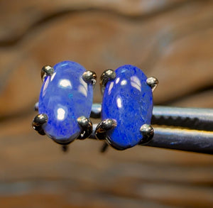 9k Gold - Australian Black Opal Earrings. Old Hold Price