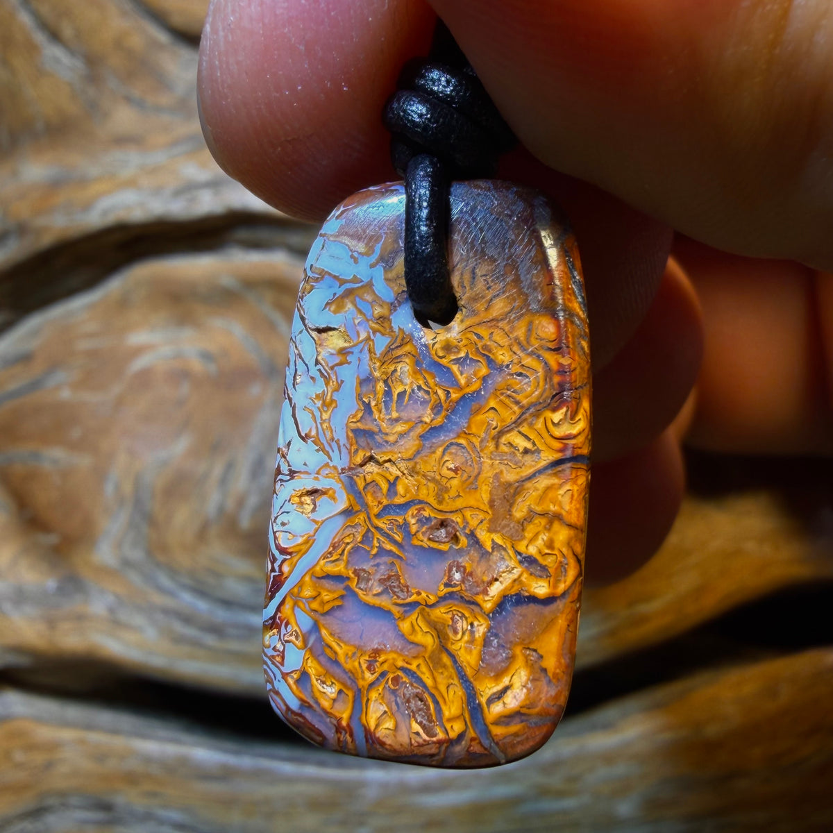 26 x 14mm - Drilled Tribal Queensland Boulder Opal Necklace
