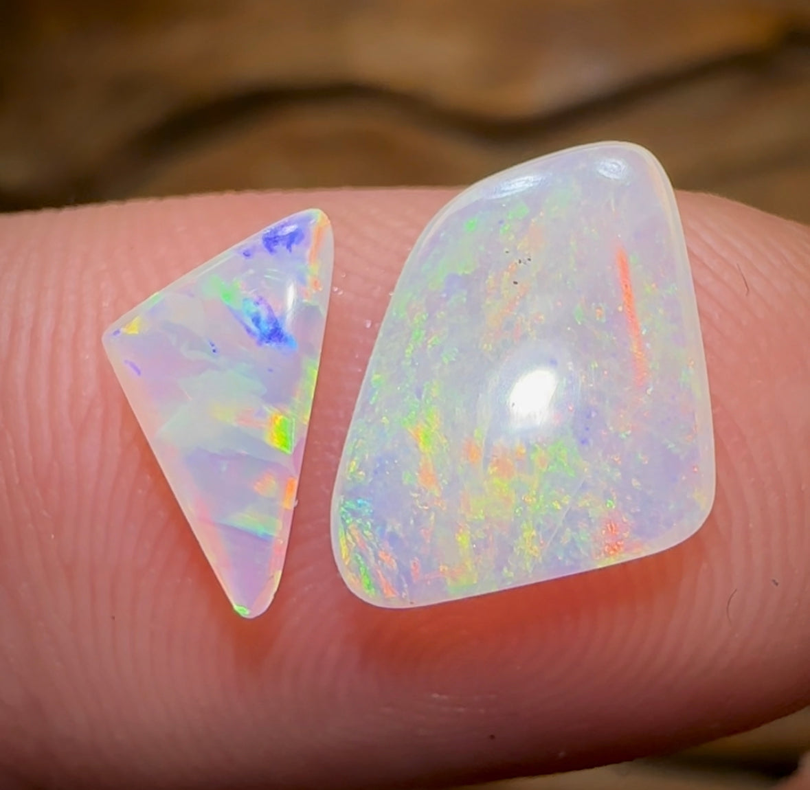 1.3cts - South Australian Crystal Opal Set from Andamooka - Opal Whisperers