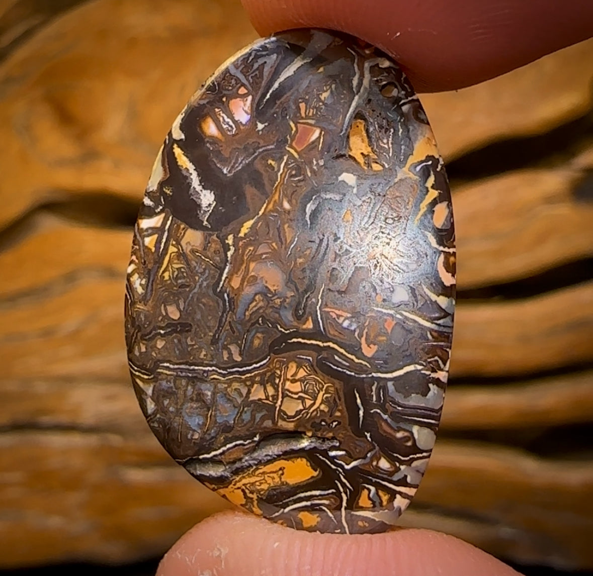 22.7cts - Cool Broad Tribal Australian Boulder Opal from Koroit