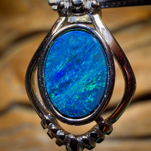 Sterling Silver - Queensland Boulder Opal Doublet Pendant