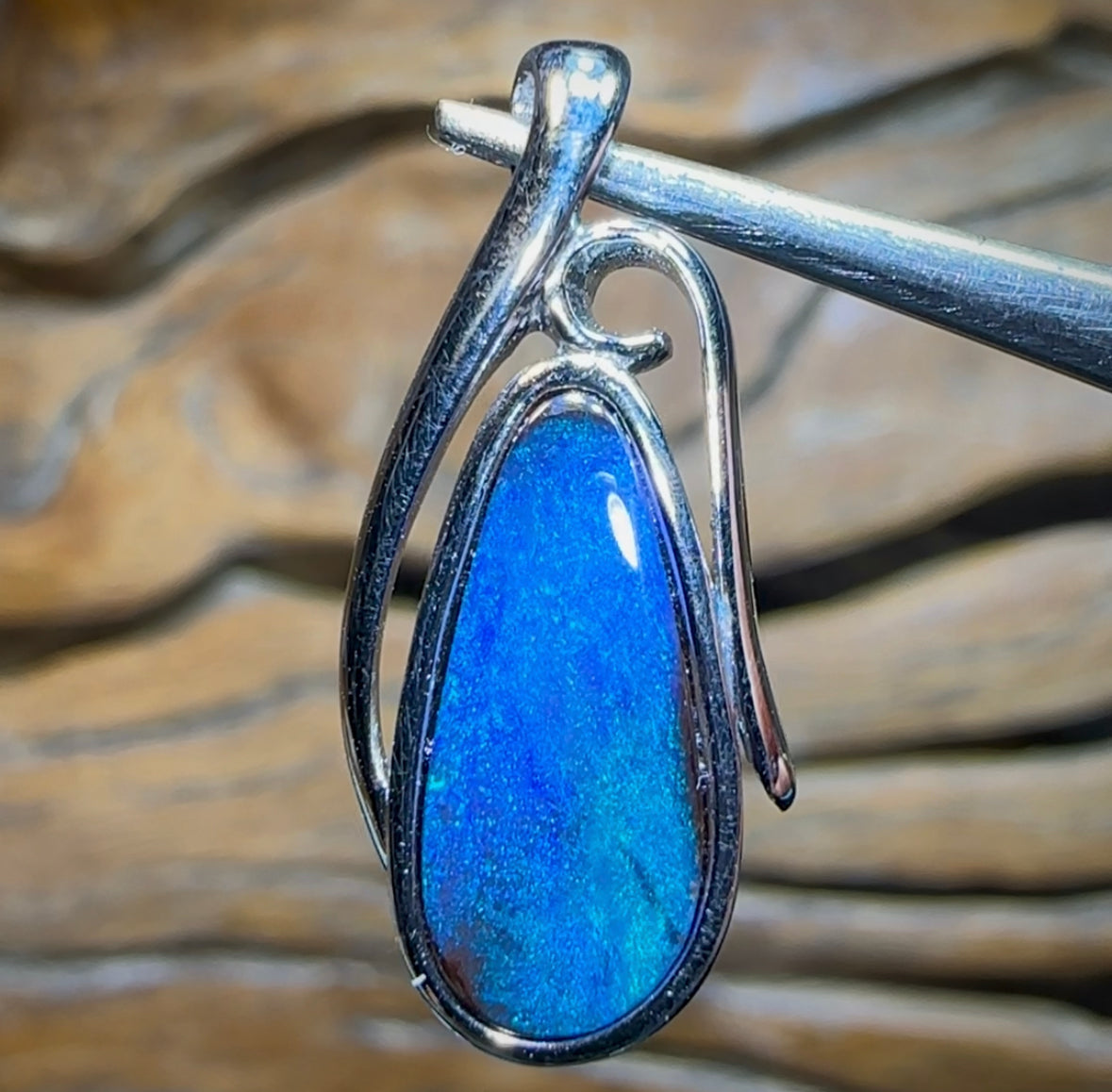 Sterling Silver - SOLID Australian Boulder Opal Pendant - Opal Whisperers