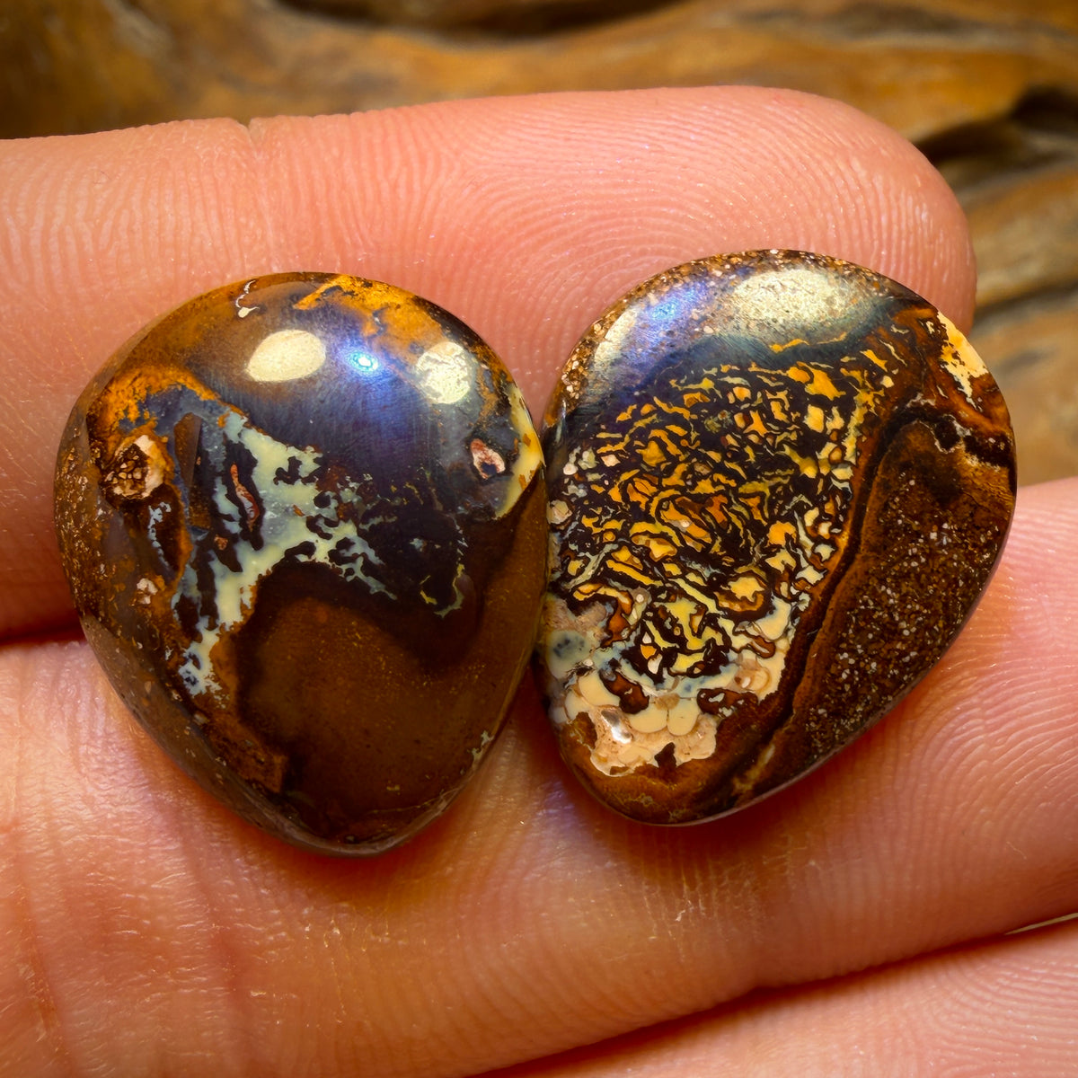 27.2cts - Yowah Nut Tribal / Crystal Centre Opal Pair