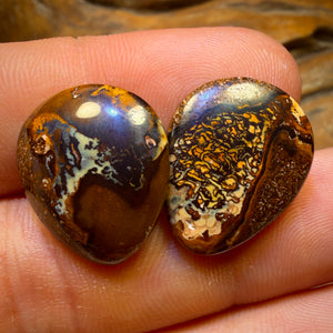 27.2cts - Yowah Nut Tribal / Crystal Centre Opal Pair