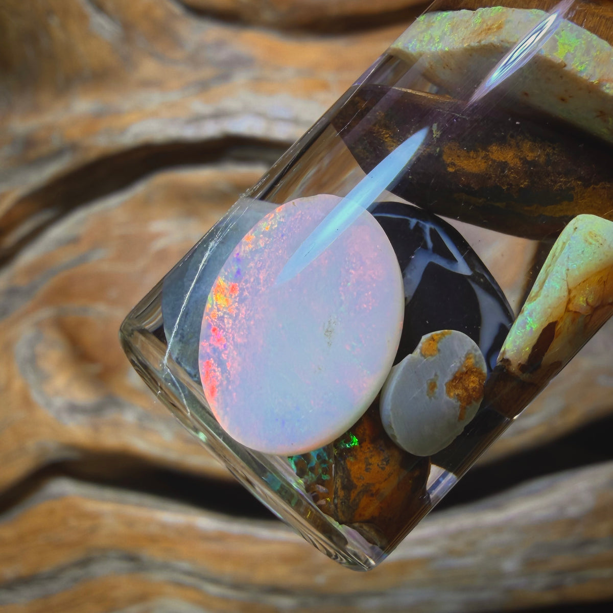 Dad Card! 127cts - Vial of Mixed Australian Boulder Opal Rough and Rubs
