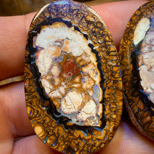 Half Price Card! 192cts - Yowah Nut Tribal / Crystal Centre Opal Pair. Double Sided