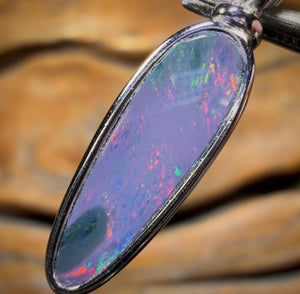 Sterling Silver - Queensland Boulder Opal Doublet Pendant