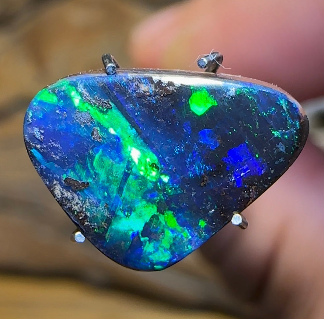 3.3cts - Solid Queensland Black Boulder Opal - Opal Whisperers