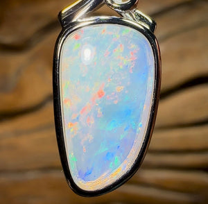 Sterling Silver - Solid South Australian Crystal Opal Pendant