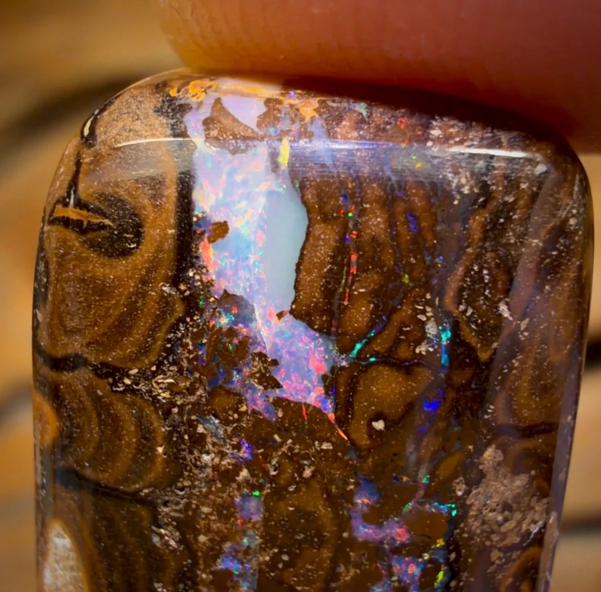48.5cts - Candy Cane Swirls Yowah Nut Opal. Australian Boulder Opal