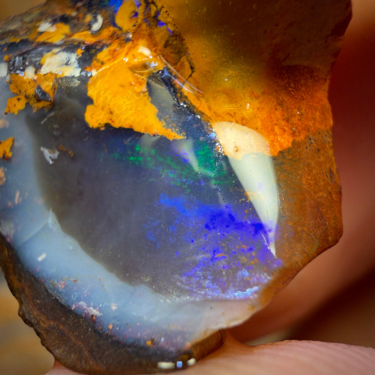 20.1cts - Wow! Partial Yowah Nut Crystal Centre Opal Rough Piece