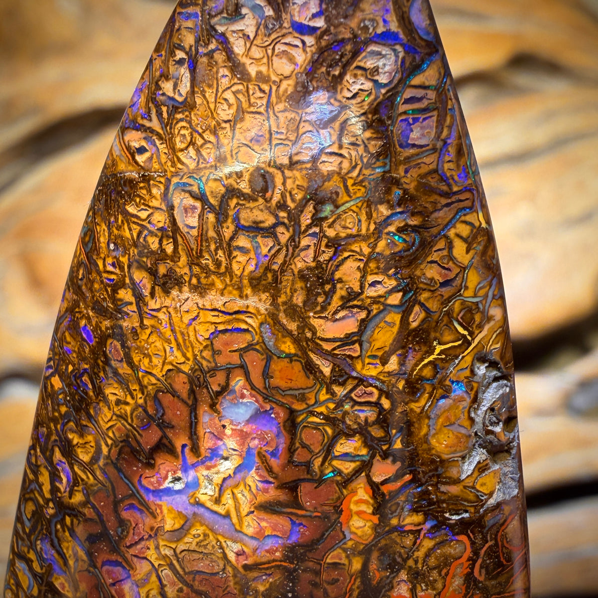 131.4cts - Tribal Yowah Nut Opal. Australian Opal Double Sided Picture stone