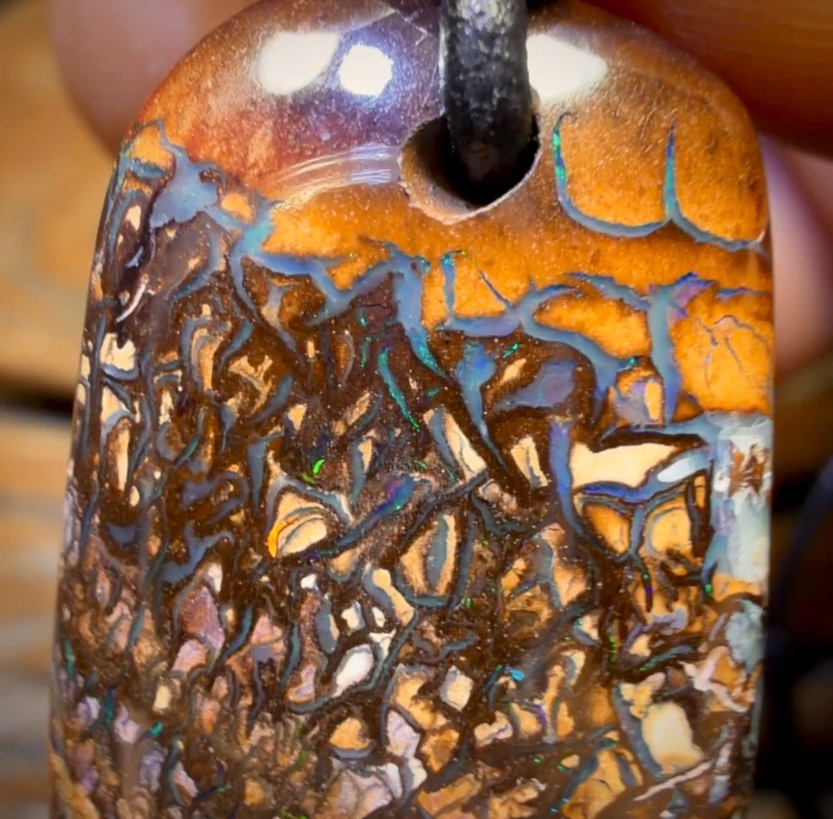 28 x 19mm - Drilled Tribal Queensland Boulder Opal Necklace