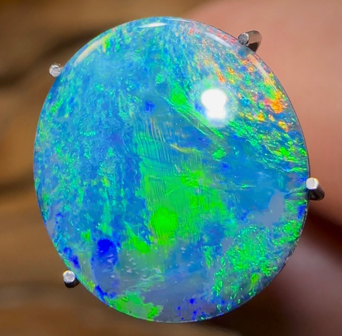 2.6cts - Lightning Ridge Black Opal Doublet - Opal Whisperers
