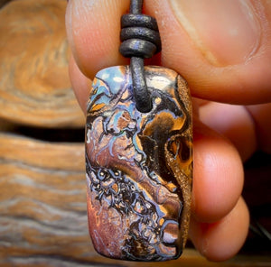 26 x 14mm - Drilled Tribal Queensland Boulder Opal Necklace