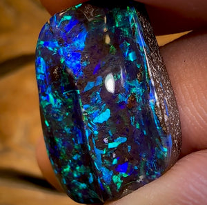 19.3cts - “Celebrity Stone” TOP GEM TOP UNDULATED CUT Yowah Seam Opal. Featured on “Outback Opal Hunters”!