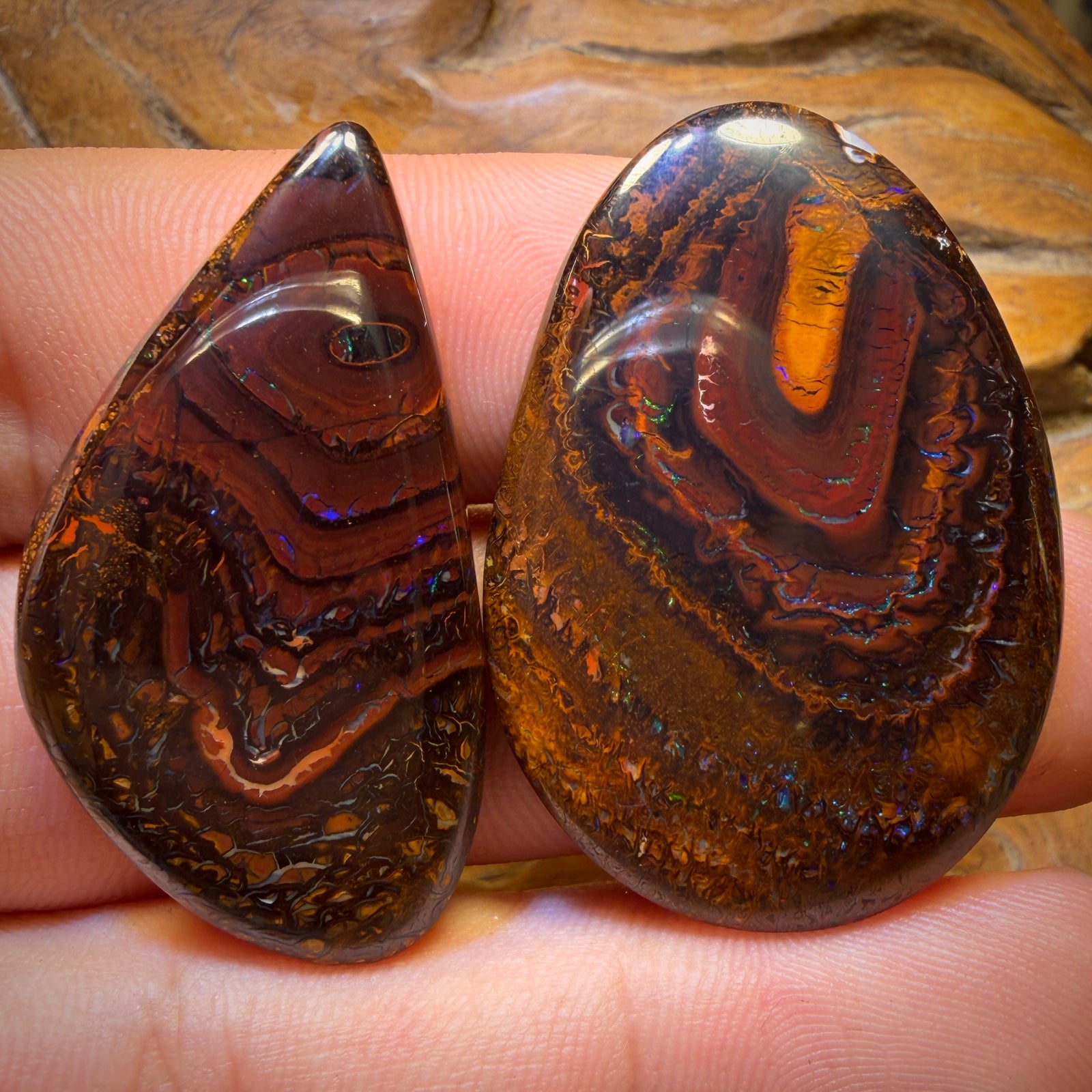 90.7cts - Tribal Queensland Boulder Opal Pair