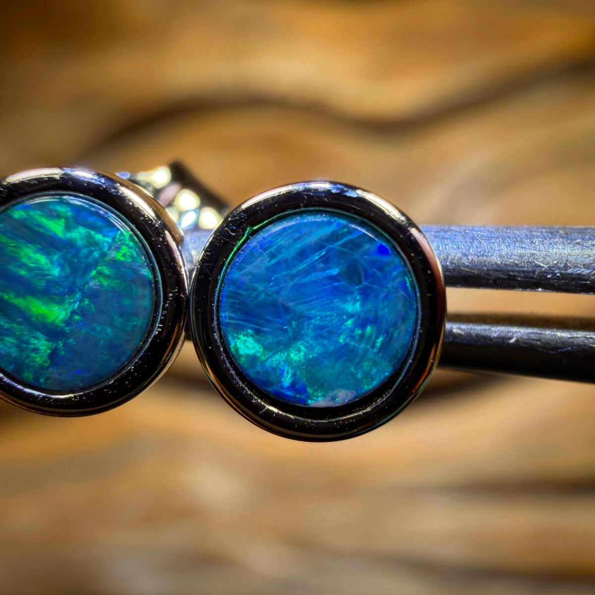 Best Seller Sterling Silver - Australian Boulder Opal Doublet Stud Earrings