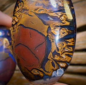 209.2cts - Rare Broad Tribal Queensland Boulder Opal Matching Split Nut Pair